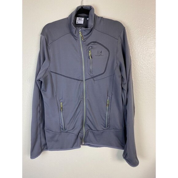 Salomon Minim Herren Mens Acti-Therm Full Zip Jacket Gray Size Large Outdoor - Picture 1 of 16